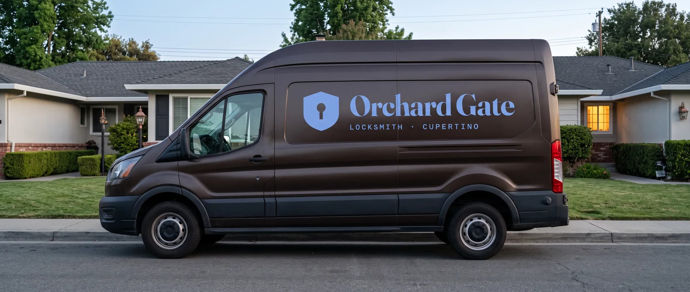Orchard Gate service van at dusk